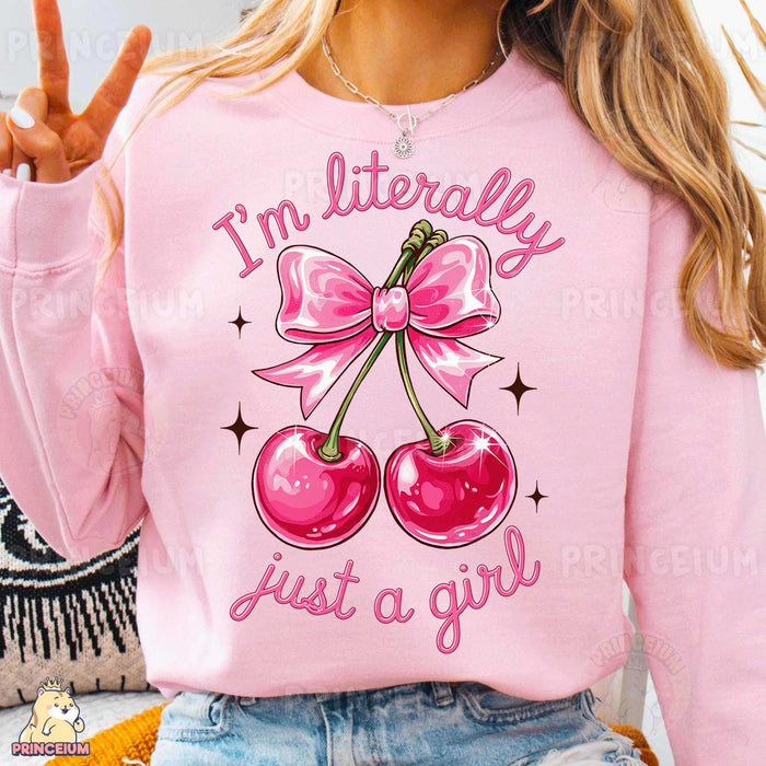 Literally Just a Girl Cherry Bow