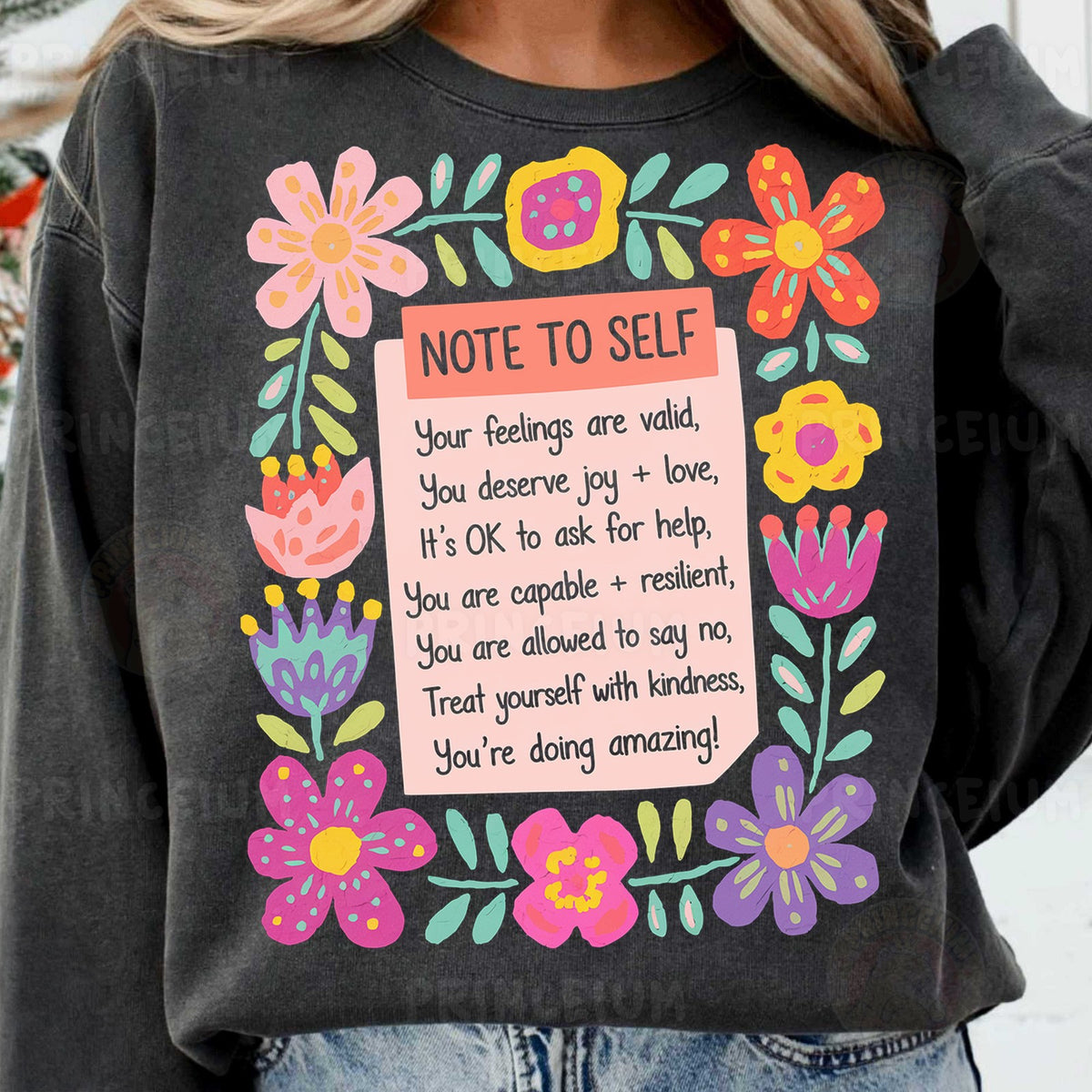 Note to Self Floral Affirmations