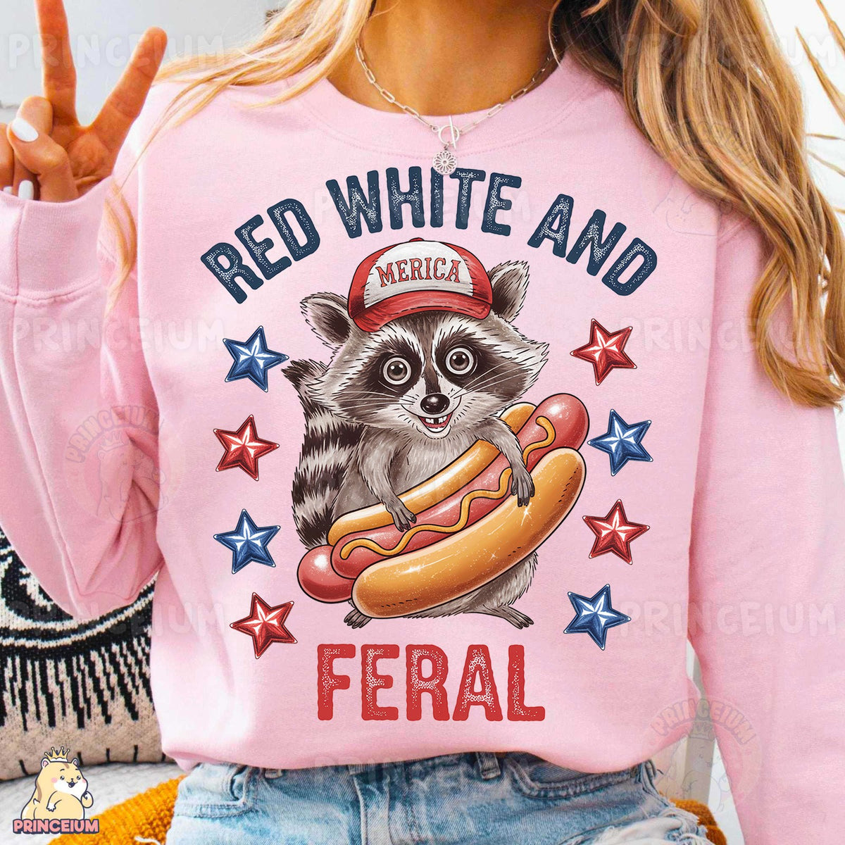 Red White and Feral Raccoon