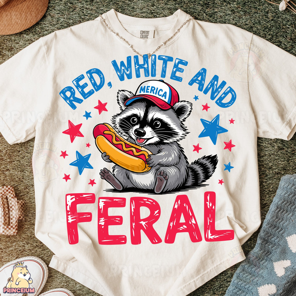 Red, White and Feral Raccoon