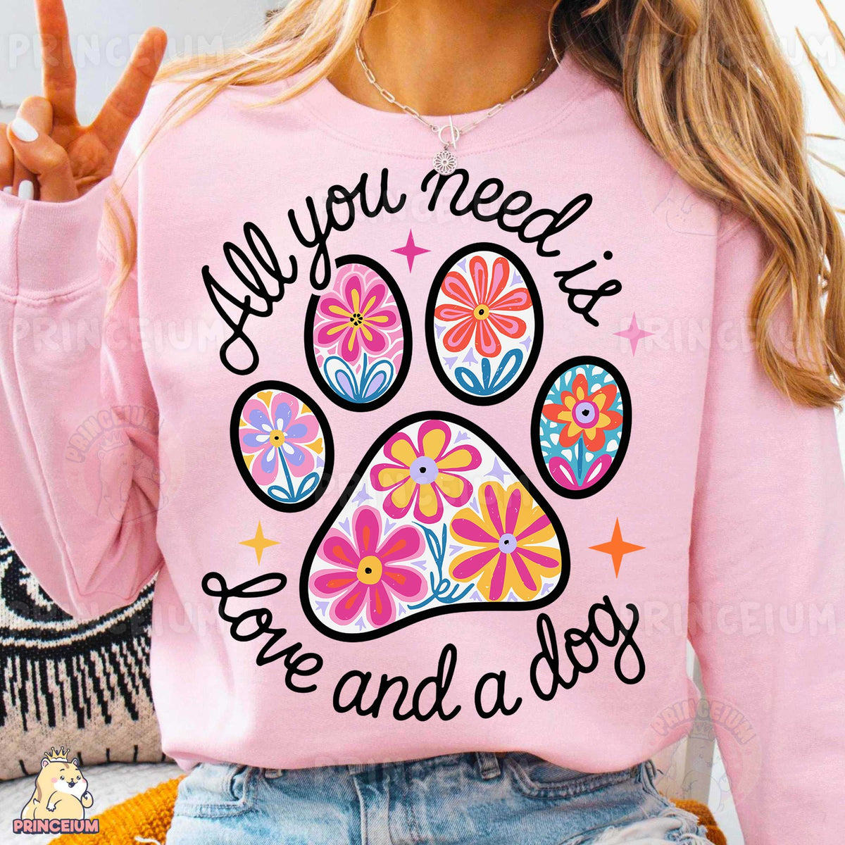 Floral Paw Love and a Dog
