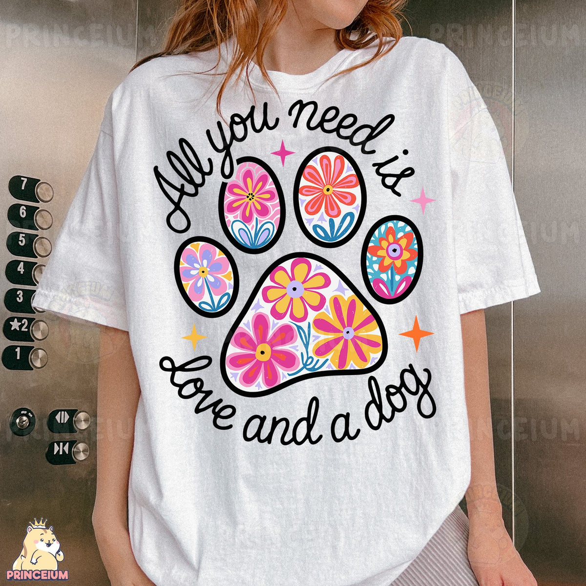 Floral Paw Love and a Dog