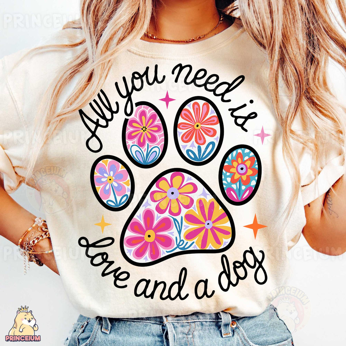 Floral Paw Love and a Dog
