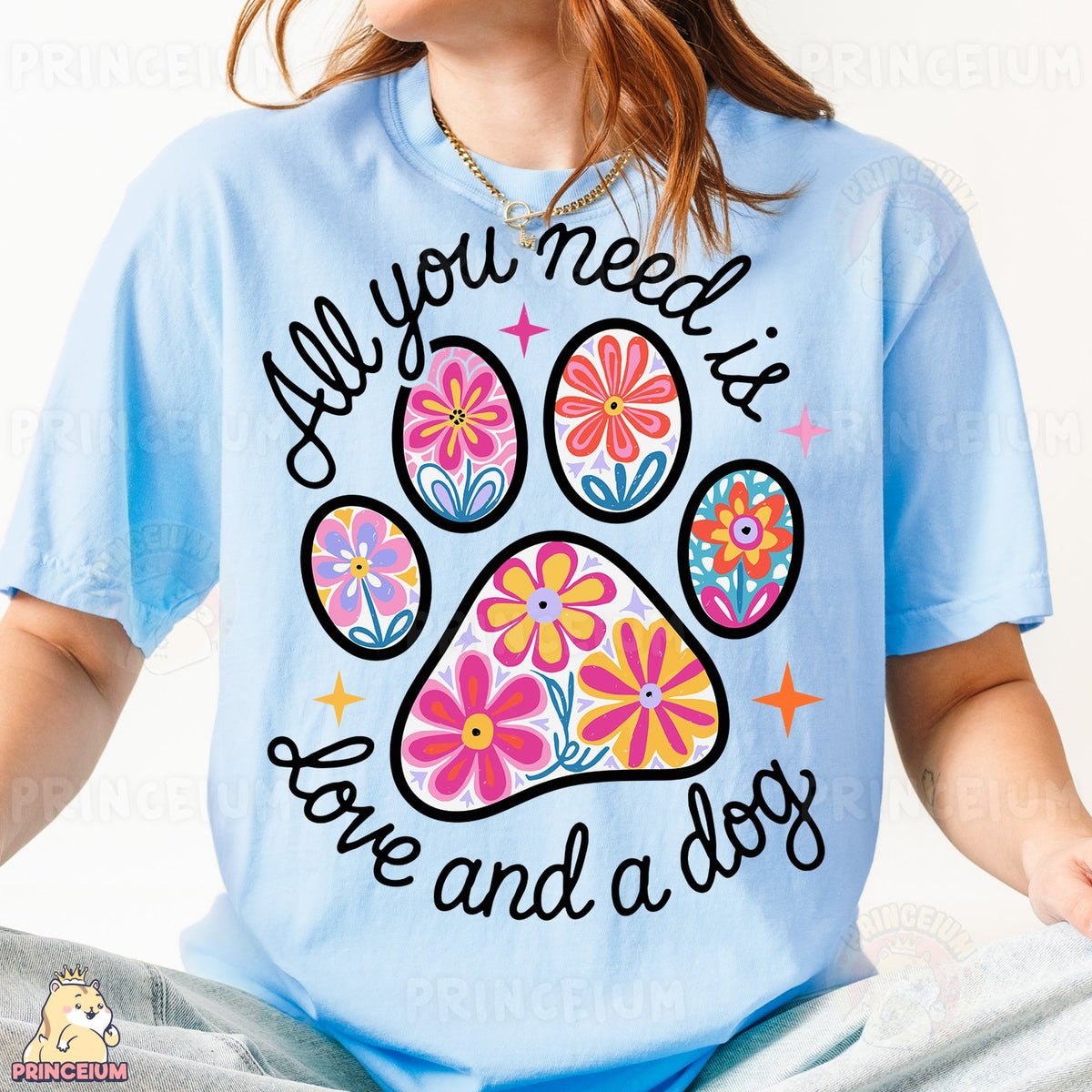 Floral Paw Love and a Dog