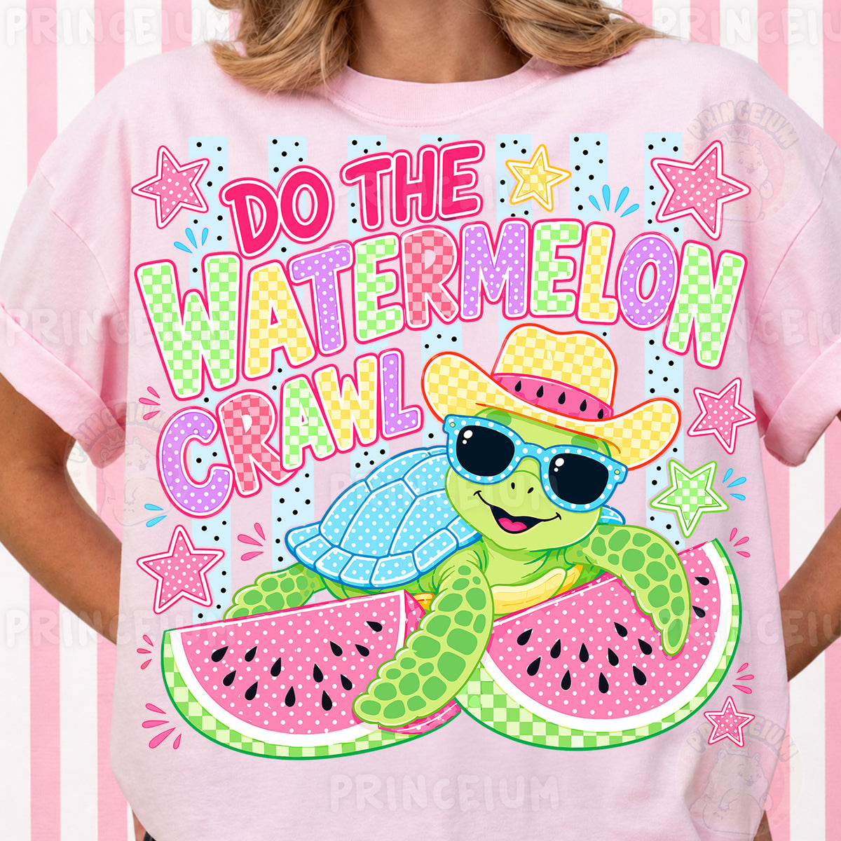 Do The Watermelon Crawl Sublimation Design PNG | Cute Turtle Watermelon Summer Digital Download