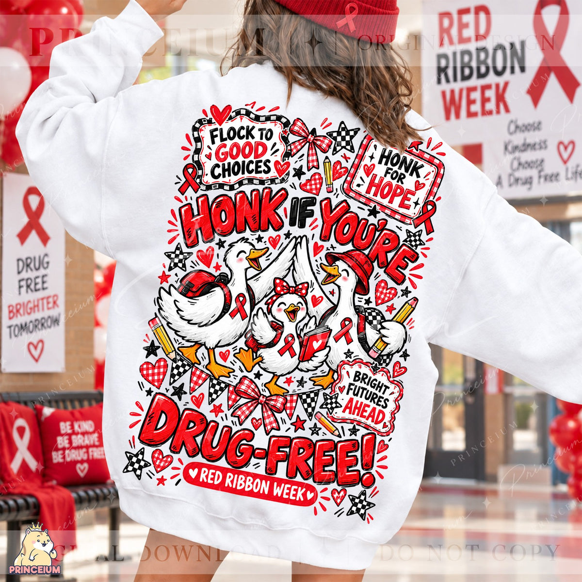 Honk If You’re Drug-Free Front & Back Set