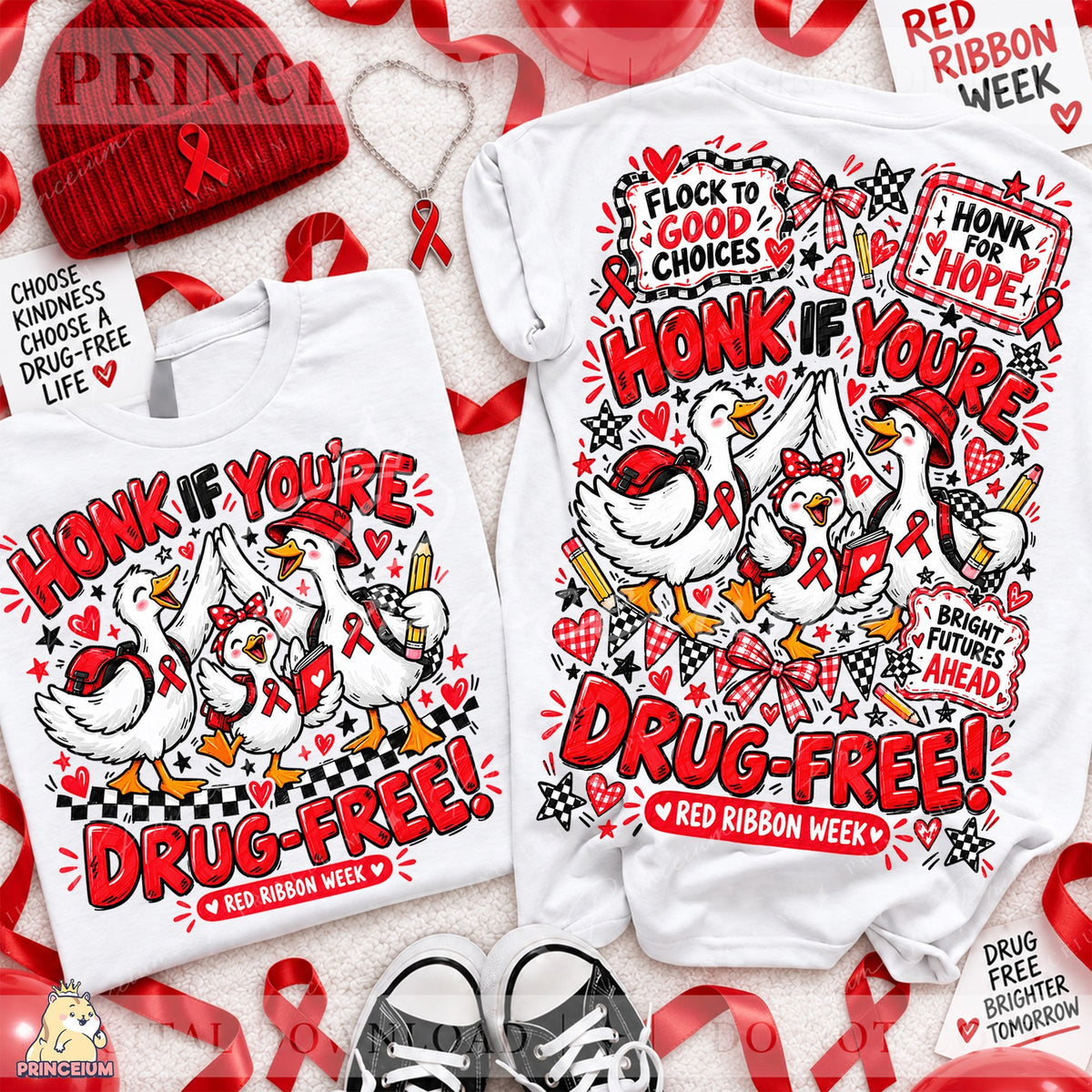 Honk If You’re Drug-Free Front & Back Set