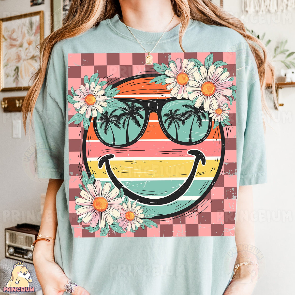 Retro Smiley Palm Sunglasses