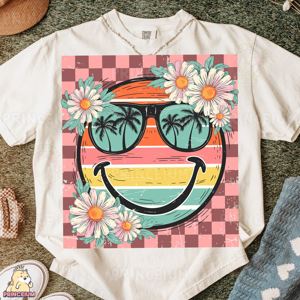 Retro Smiley Palm Sunglasses