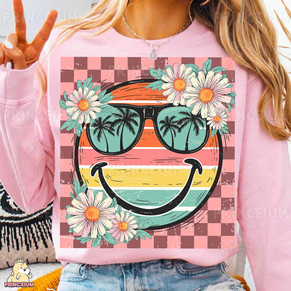 Retro Smiley Palm Sunglasses