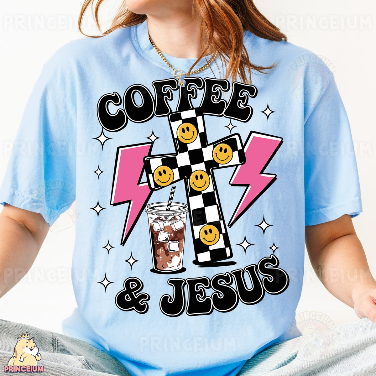 Coffee & Jesus Checkered Cross