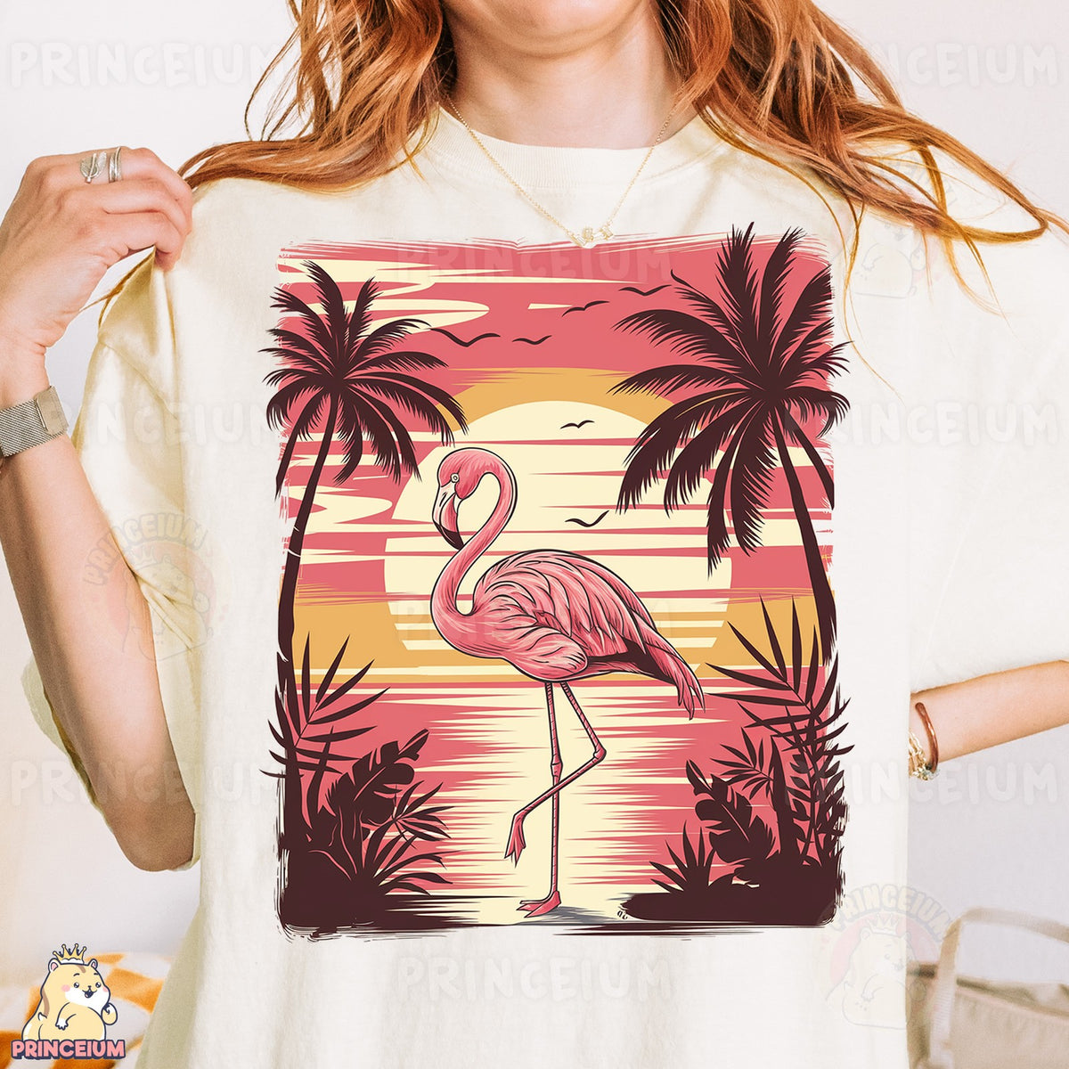 Retro Flamingo Sunset