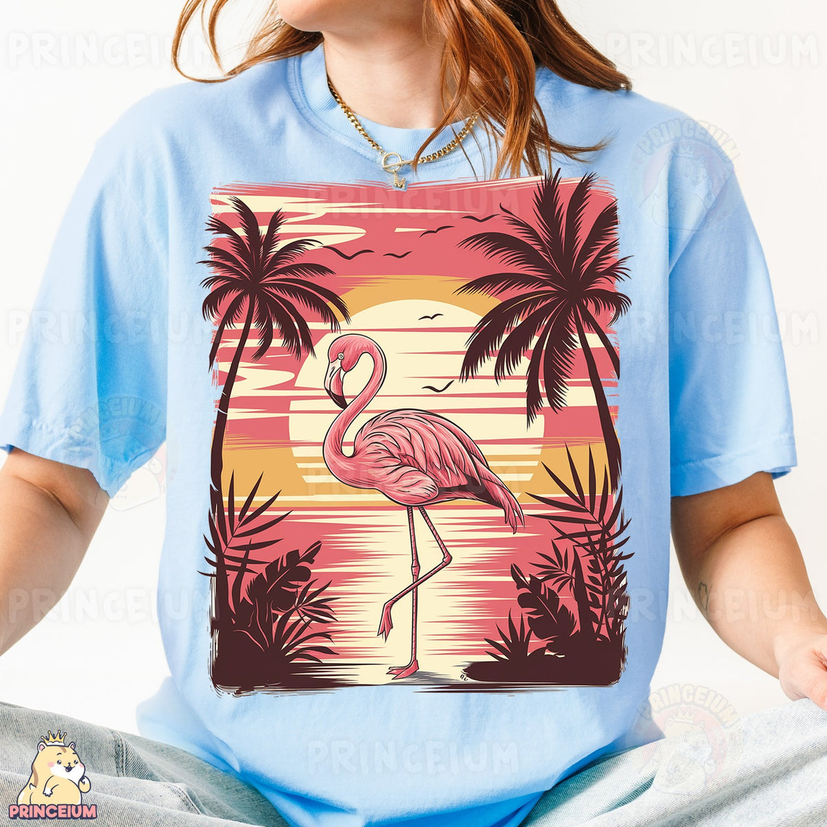 Retro Flamingo Sunset