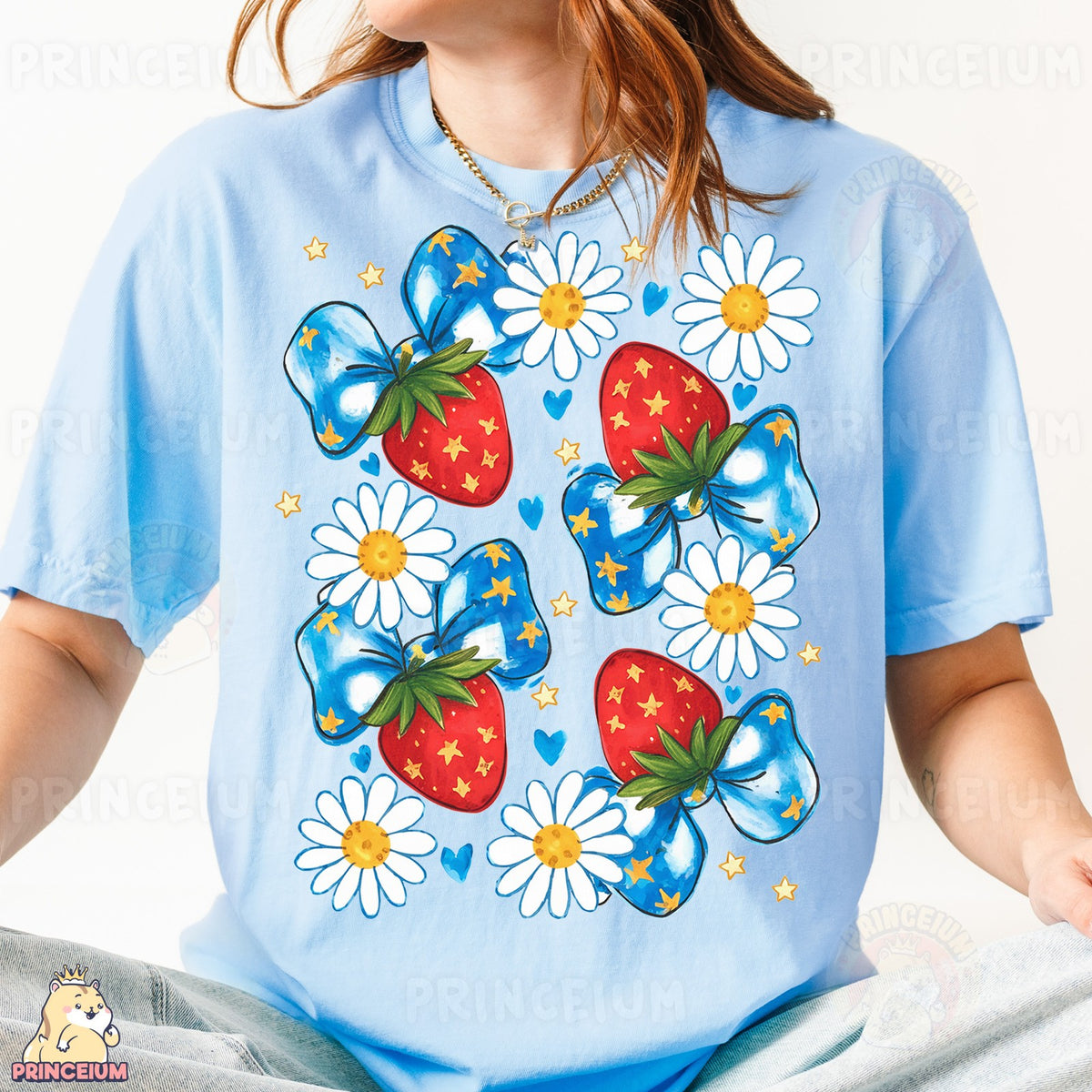 Strawberry Bows & Daisies