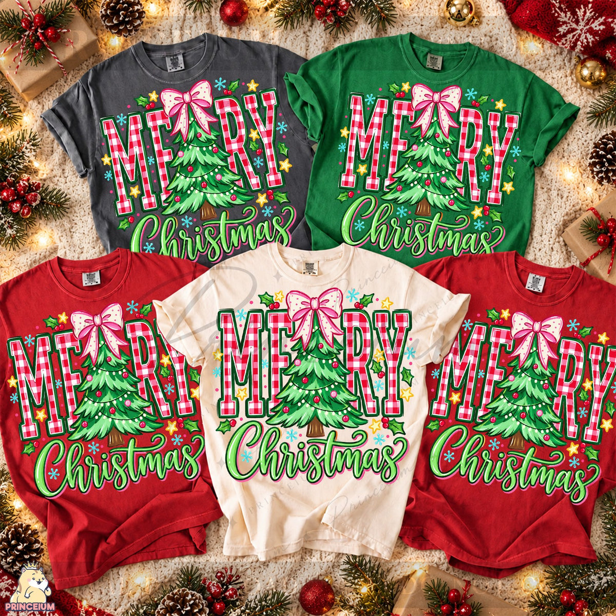 Gingham Merry Christmas Tree