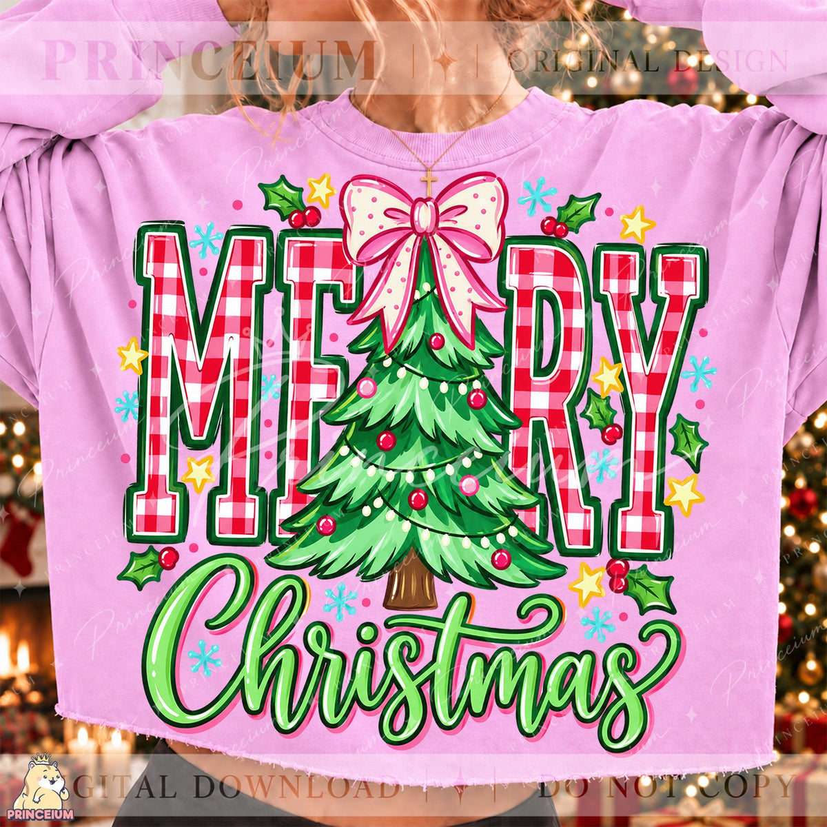 Gingham Merry Christmas Tree