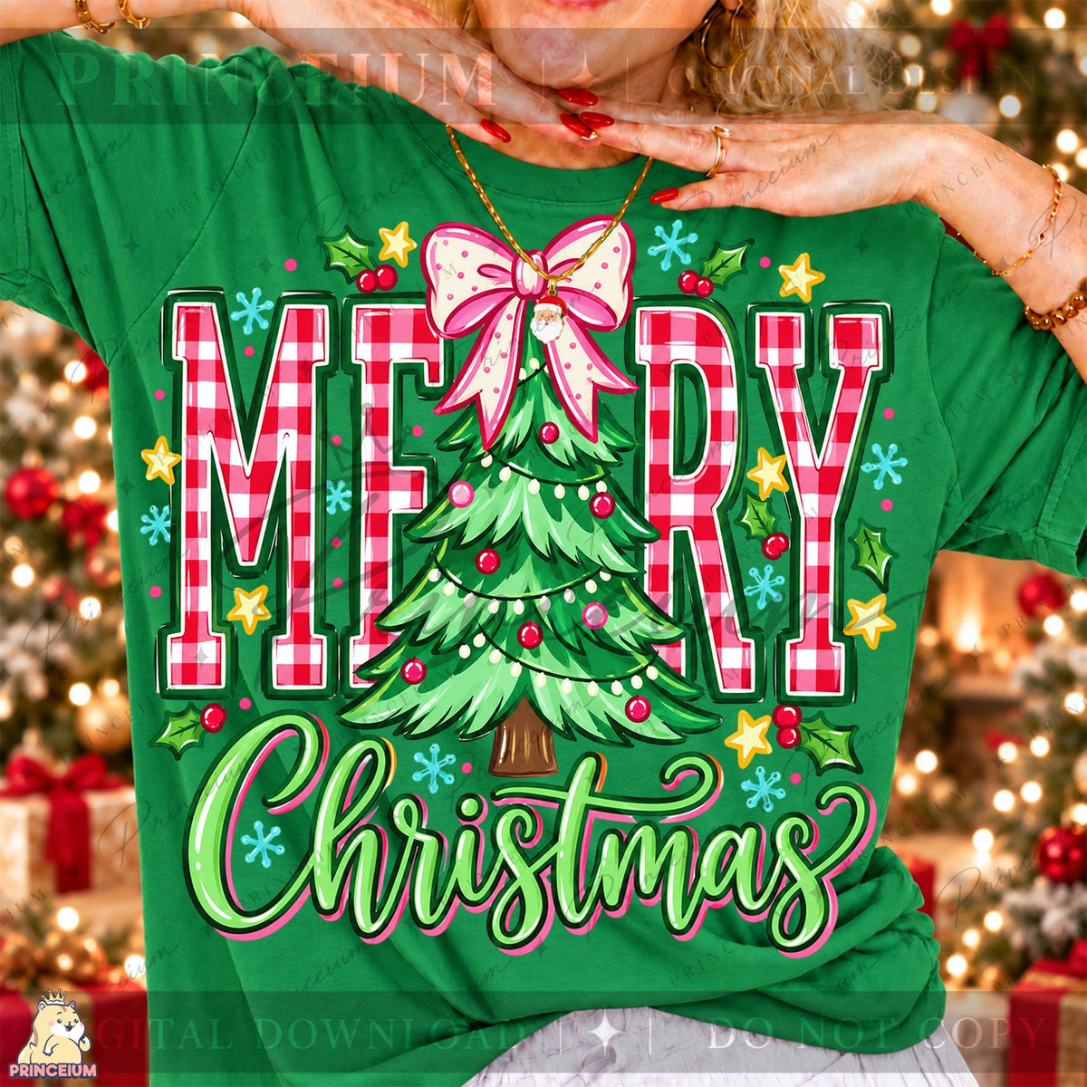 Gingham Merry Christmas Tree