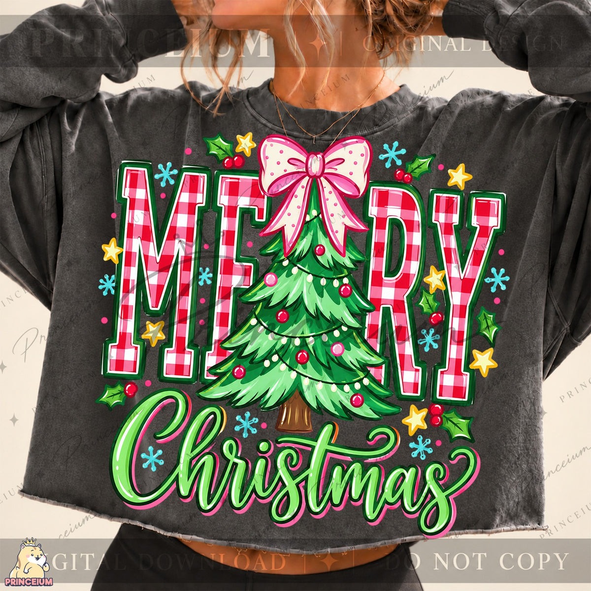 Gingham Merry Christmas Tree