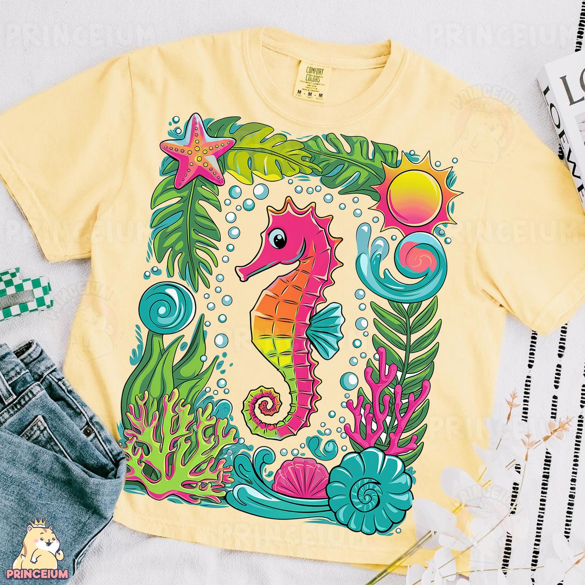 Rainbow Seahorse Under the Sea