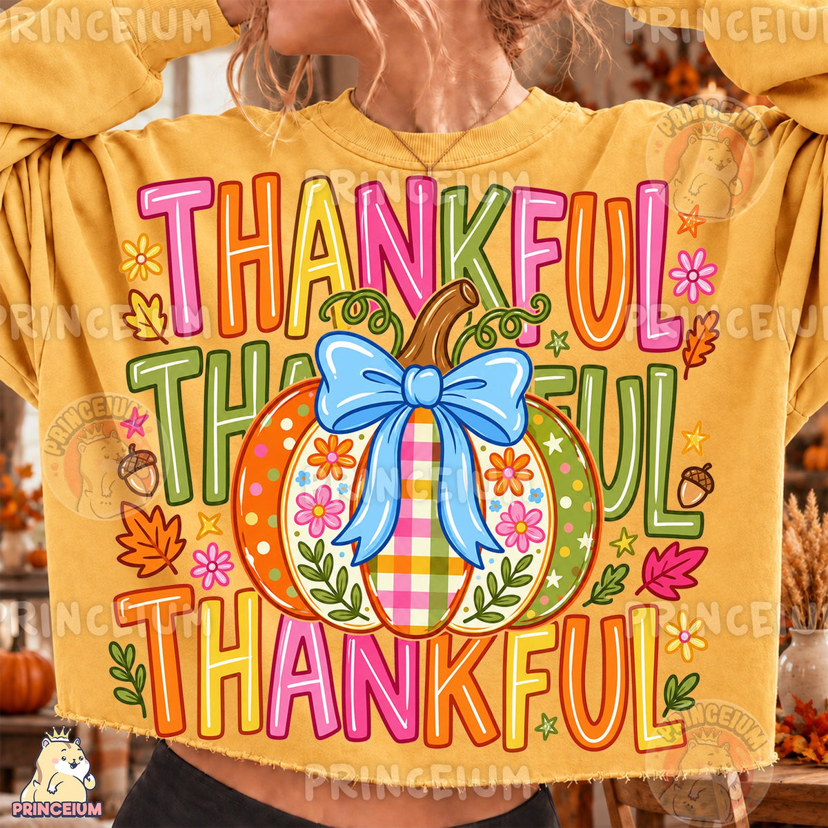 Thankful Pumpkin with Bow