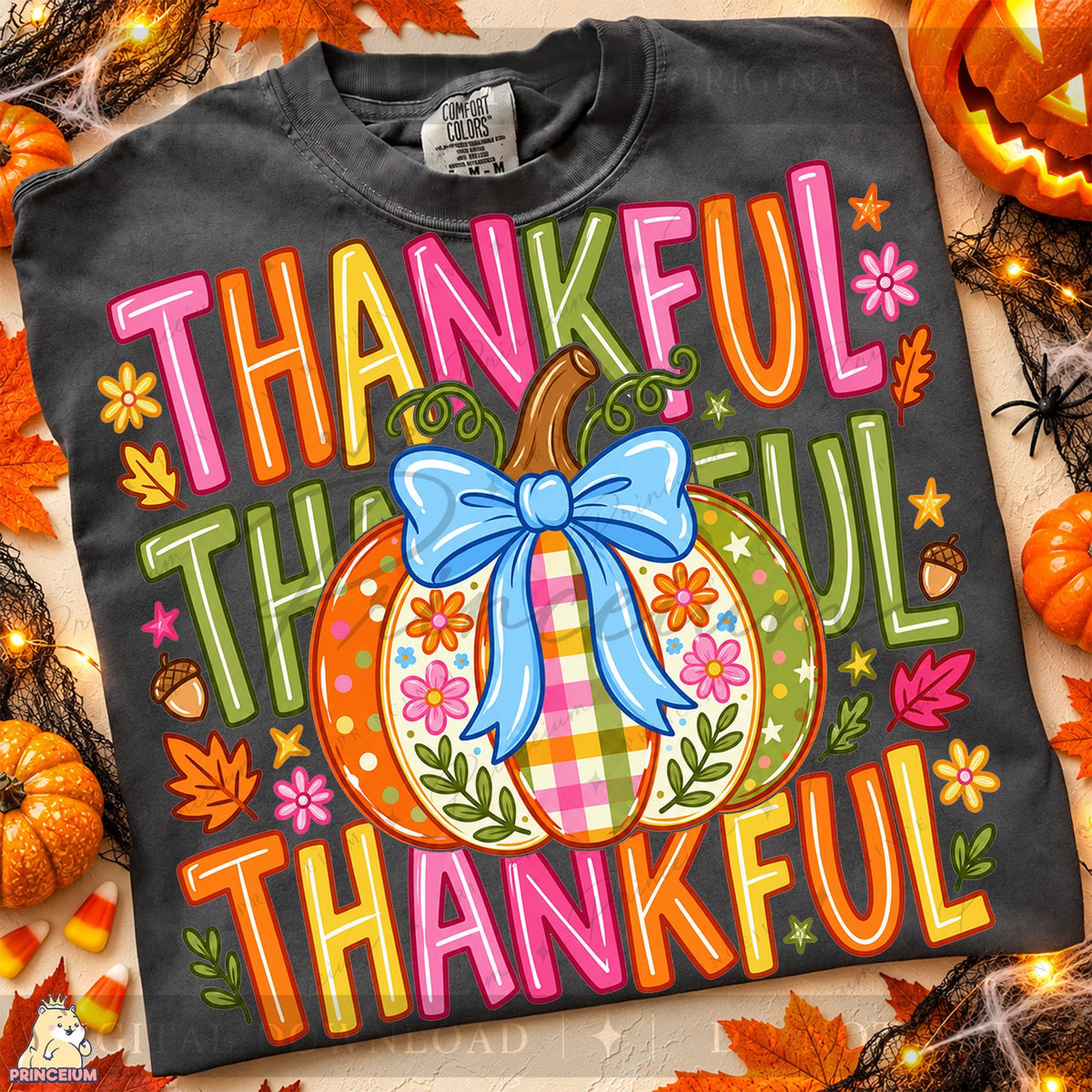Thankful Pumpkin with Bow