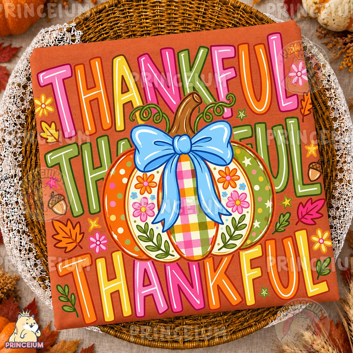 Thankful Pumpkin with Bow