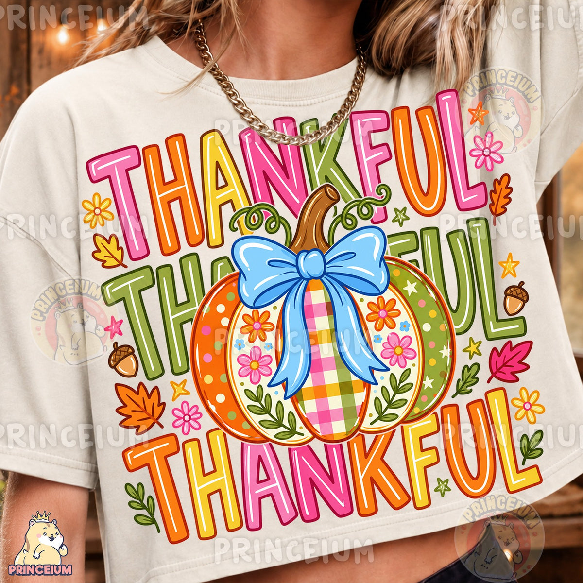 Thankful Pumpkin with Bow