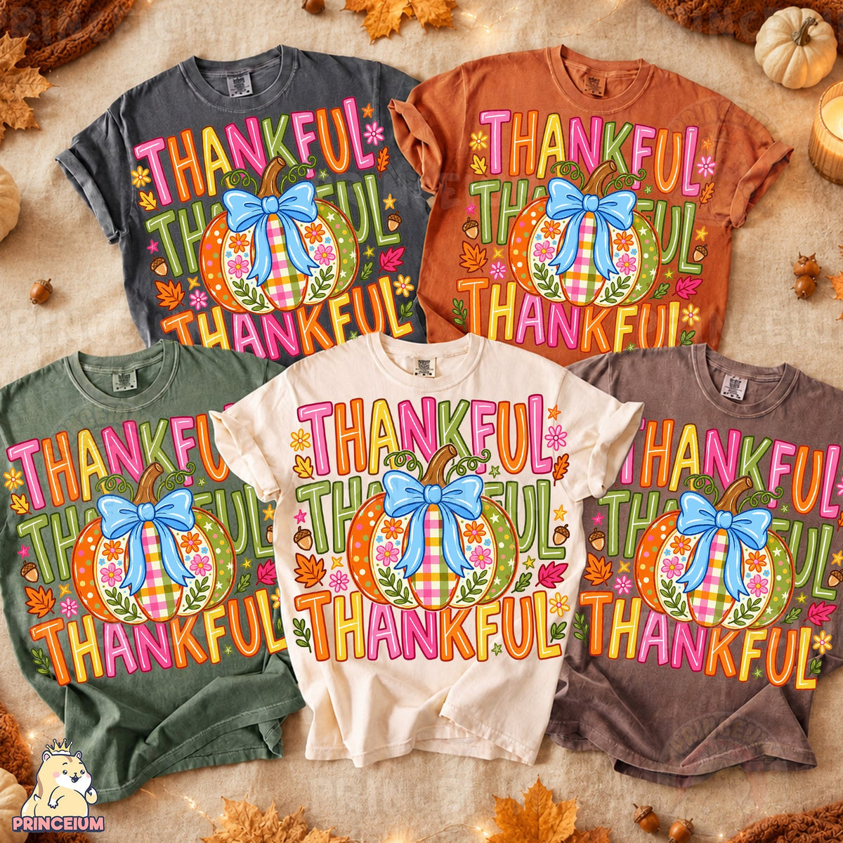 Thankful Pumpkin with Bow