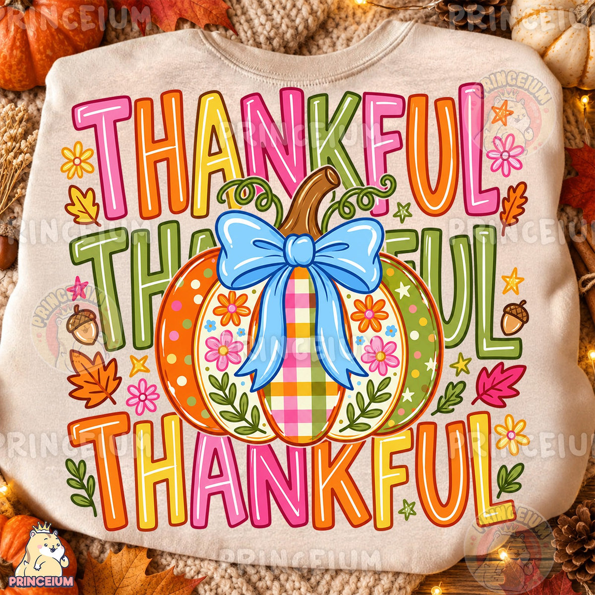 Thankful Pumpkin with Bow