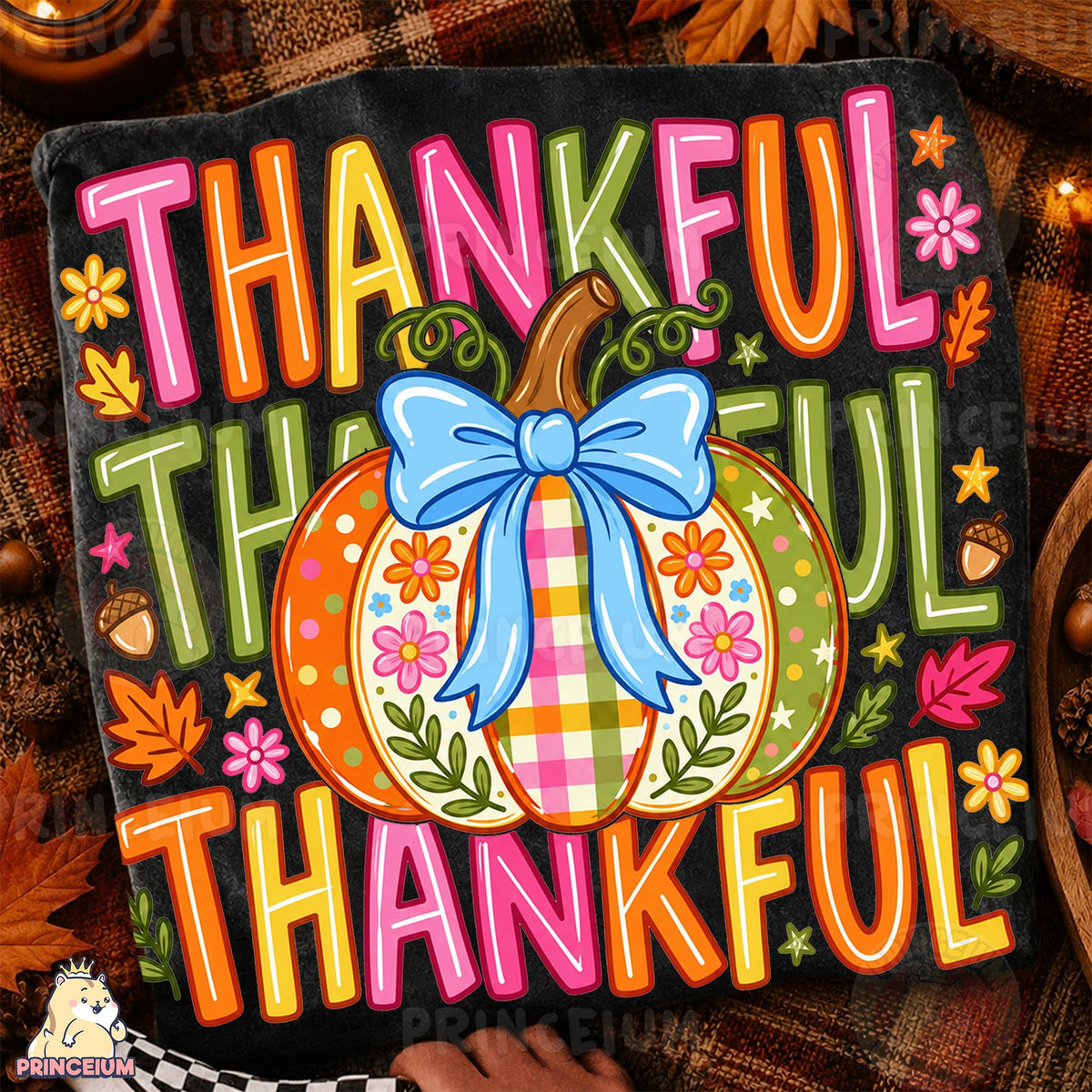 Thankful Pumpkin with Bow