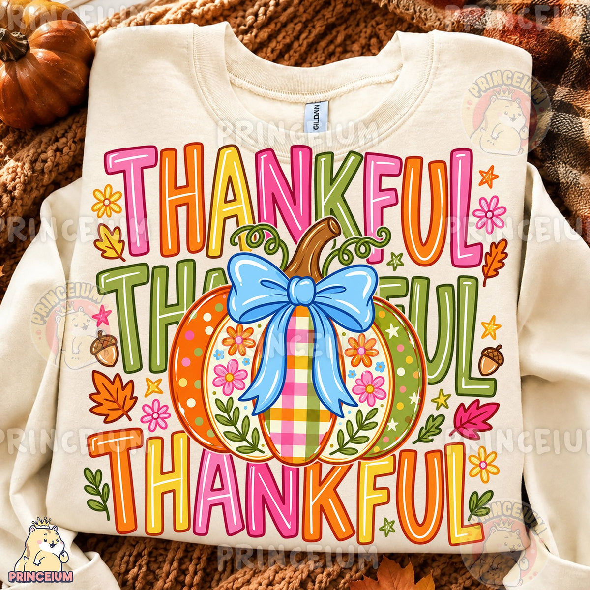 Thankful Pumpkin with Bow