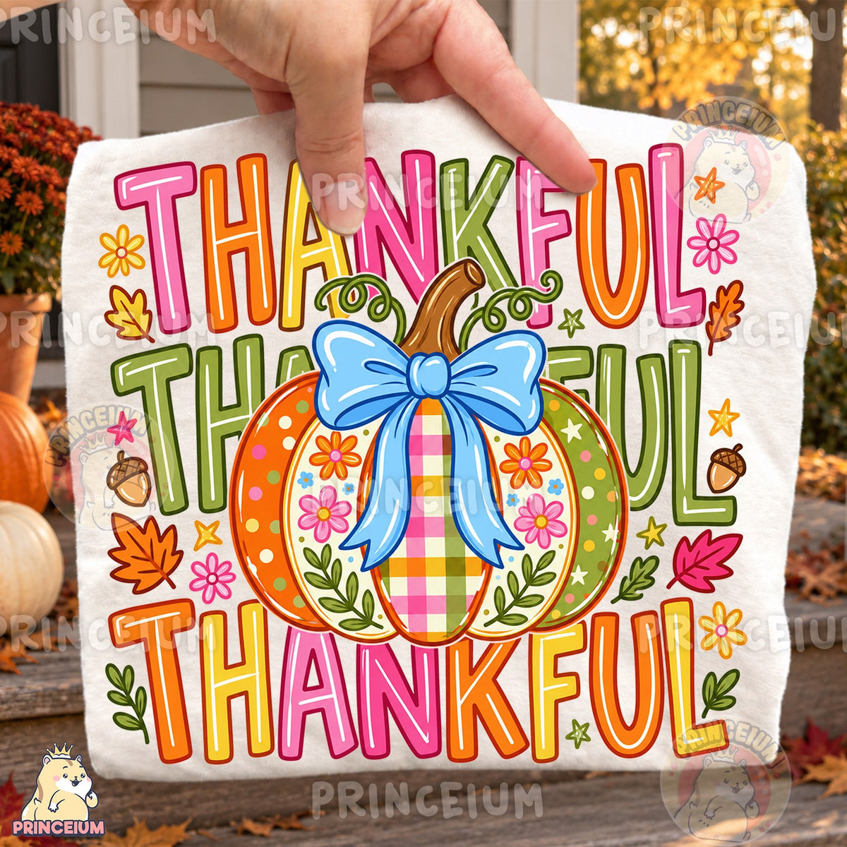 Thankful Pumpkin with Bow