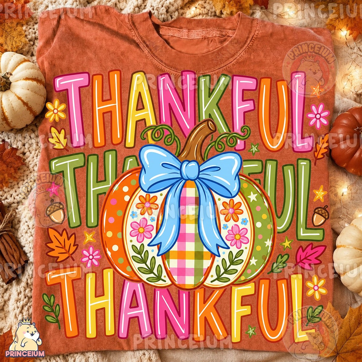 Thankful Pumpkin with Bow