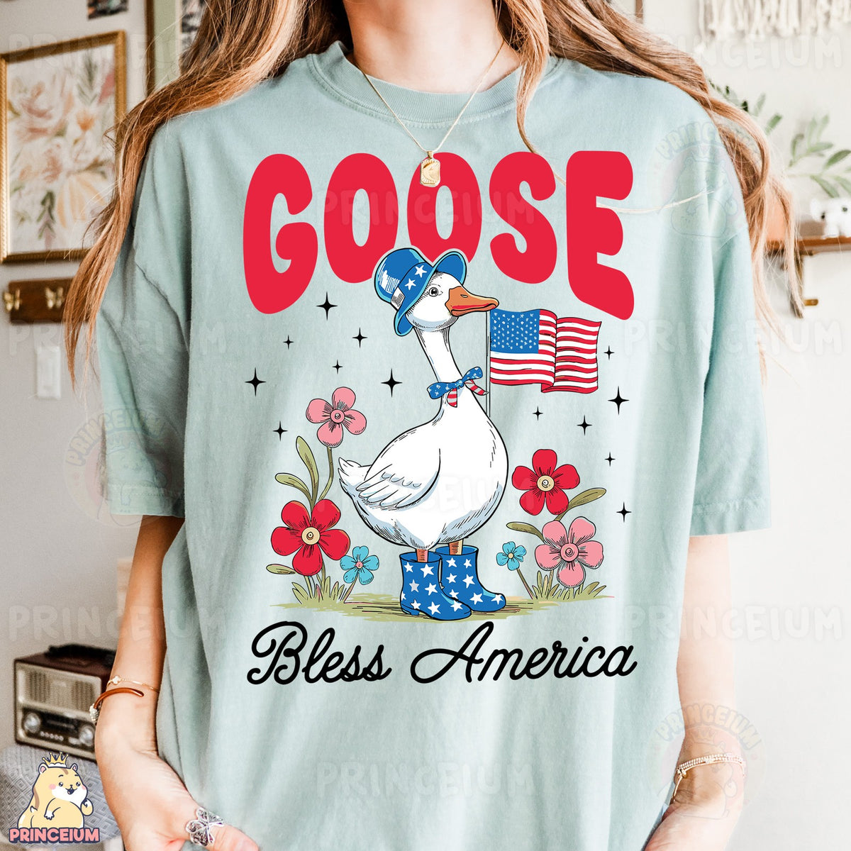 Patriotic Goose Bless America