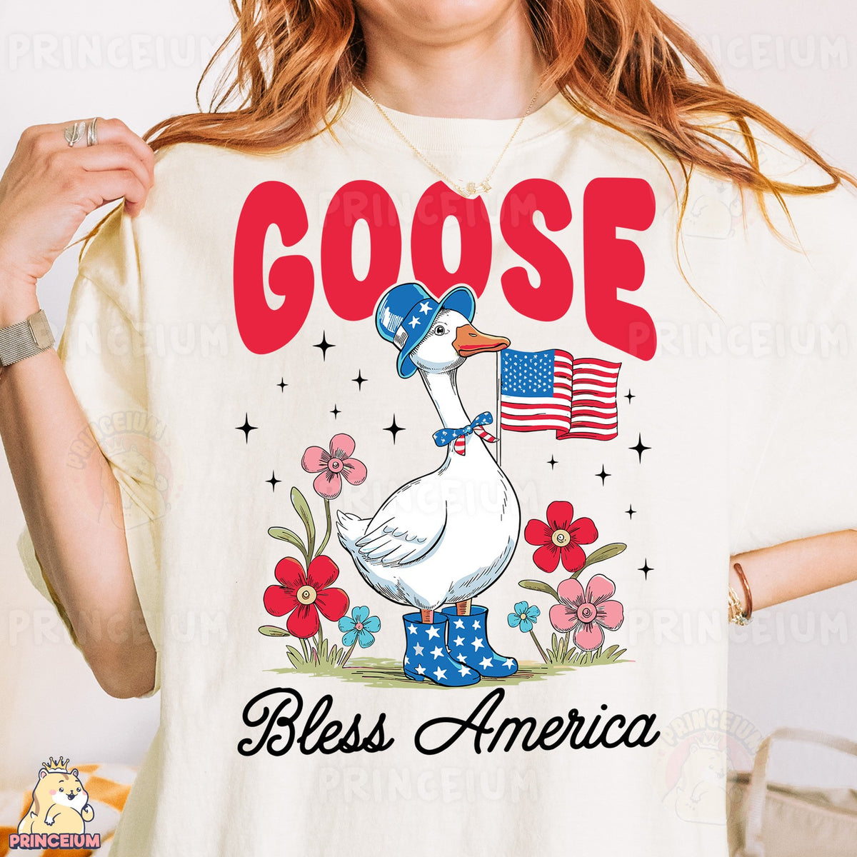 Patriotic Goose Bless America