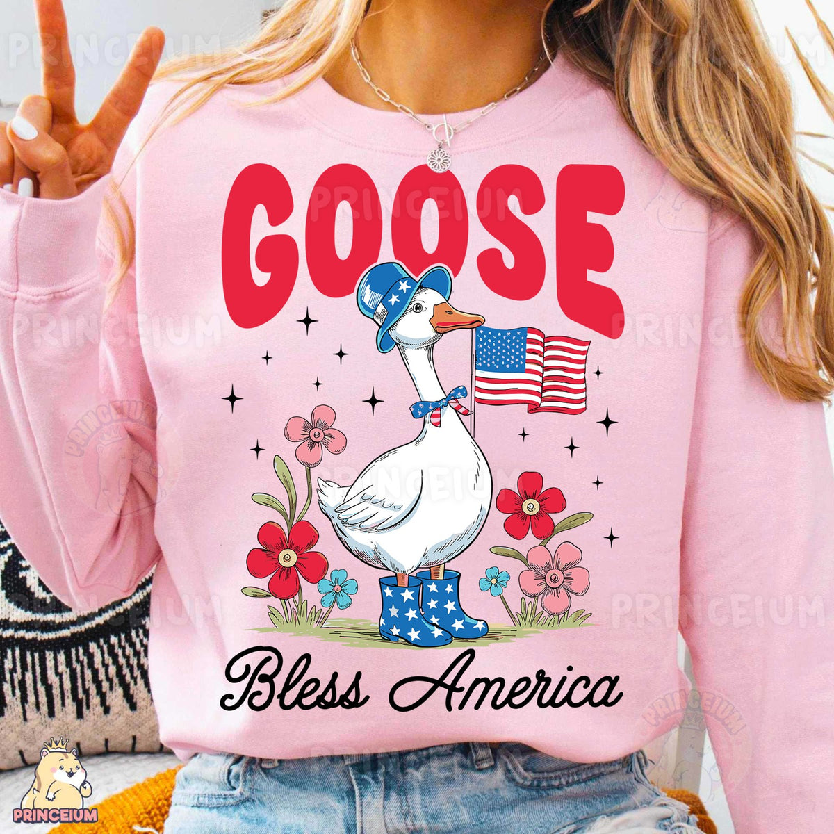 Patriotic Goose Bless America
