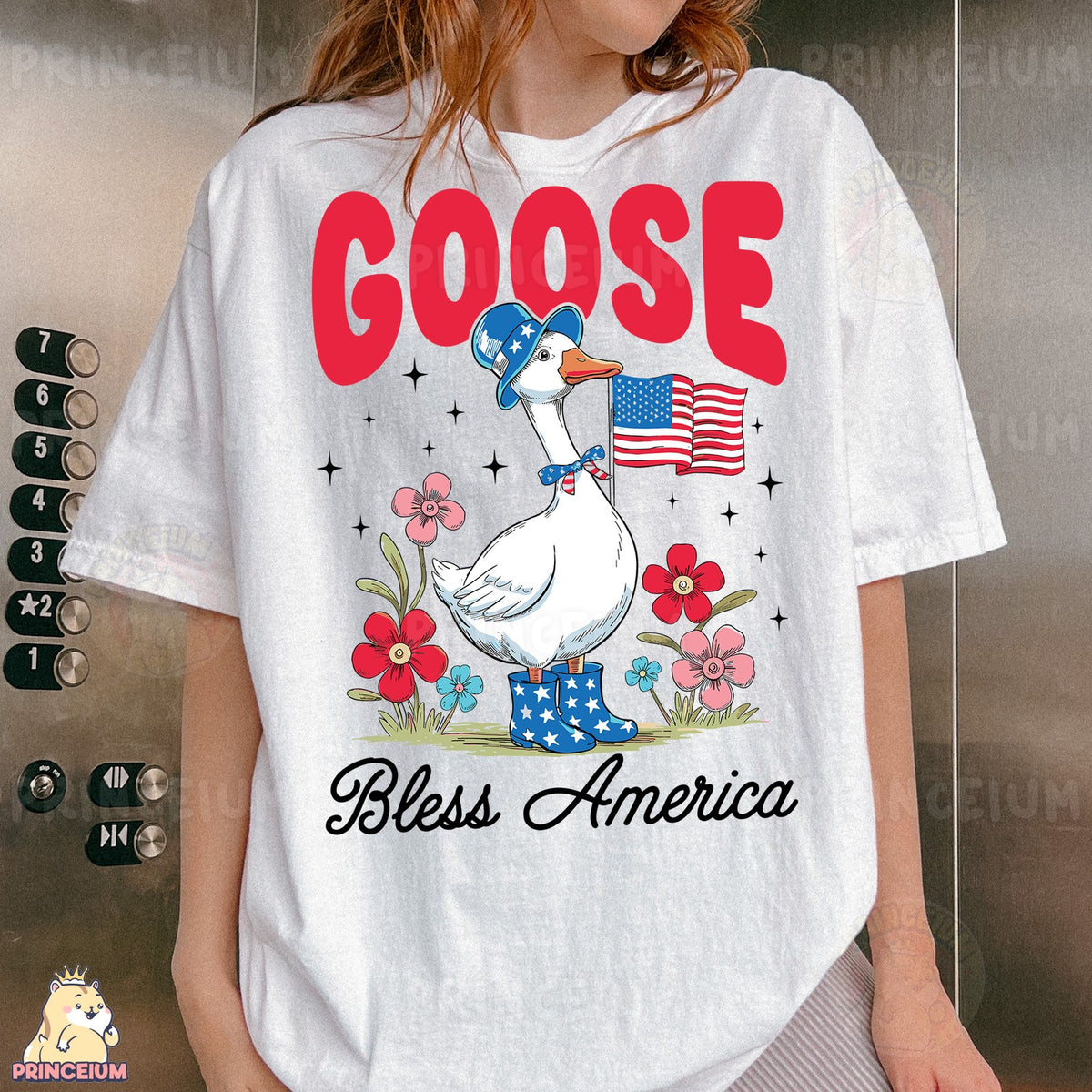 Patriotic Goose Bless America