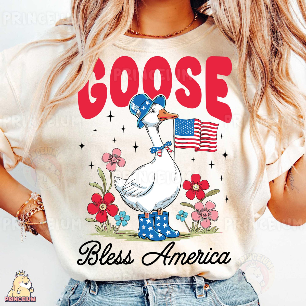 Patriotic Goose Bless America