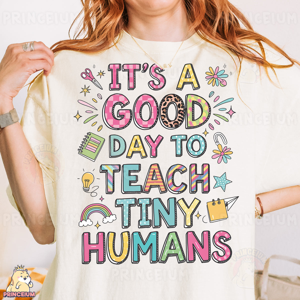 a woman wearing a t - shirt that says it's a good day to