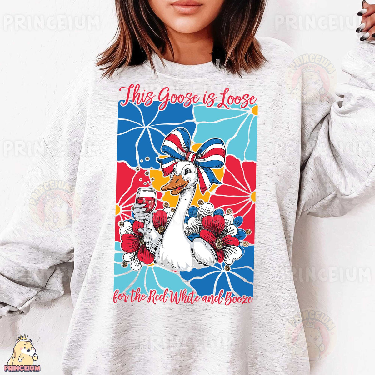 Patriotic Goose Red White and Booze