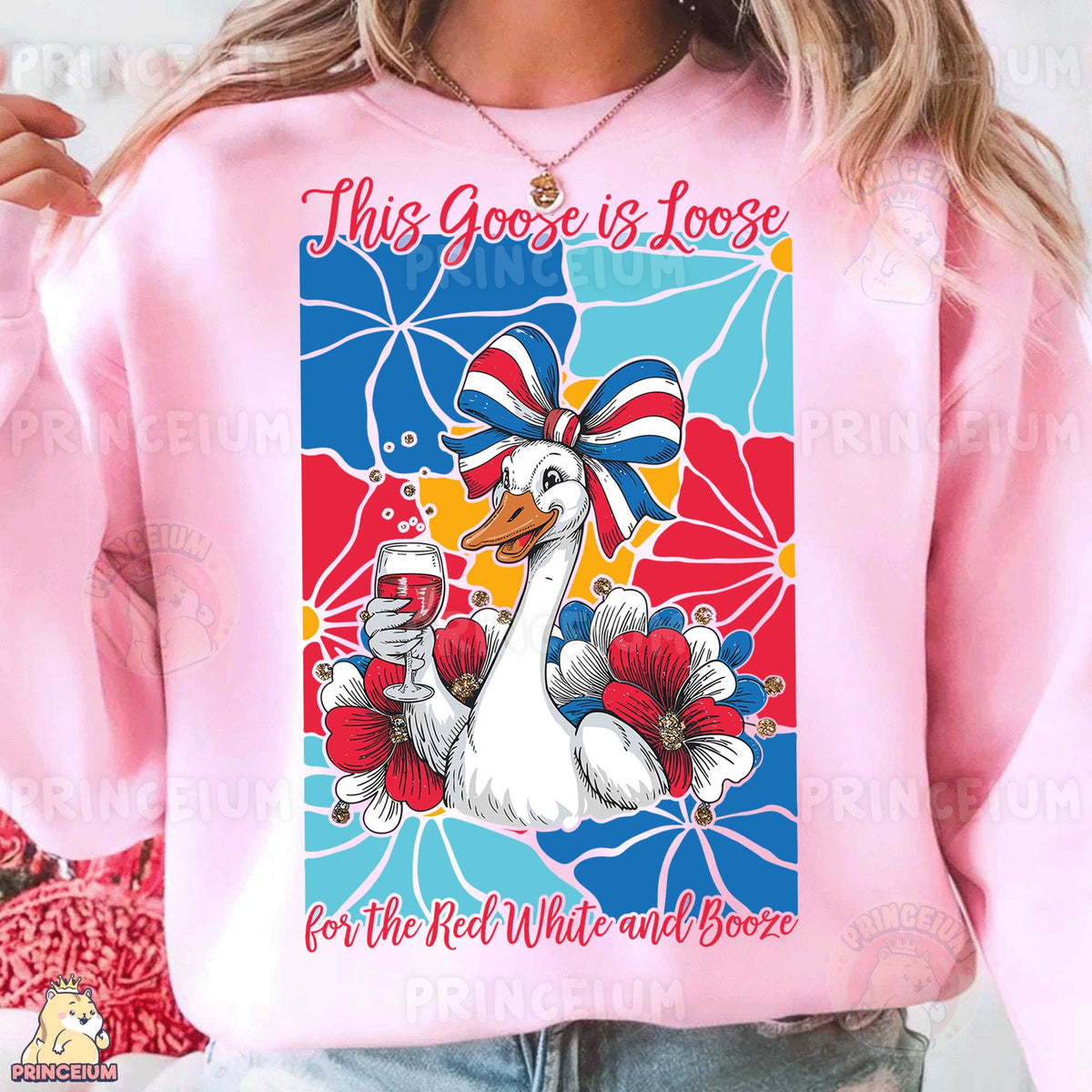 Patriotic Goose Red White and Booze