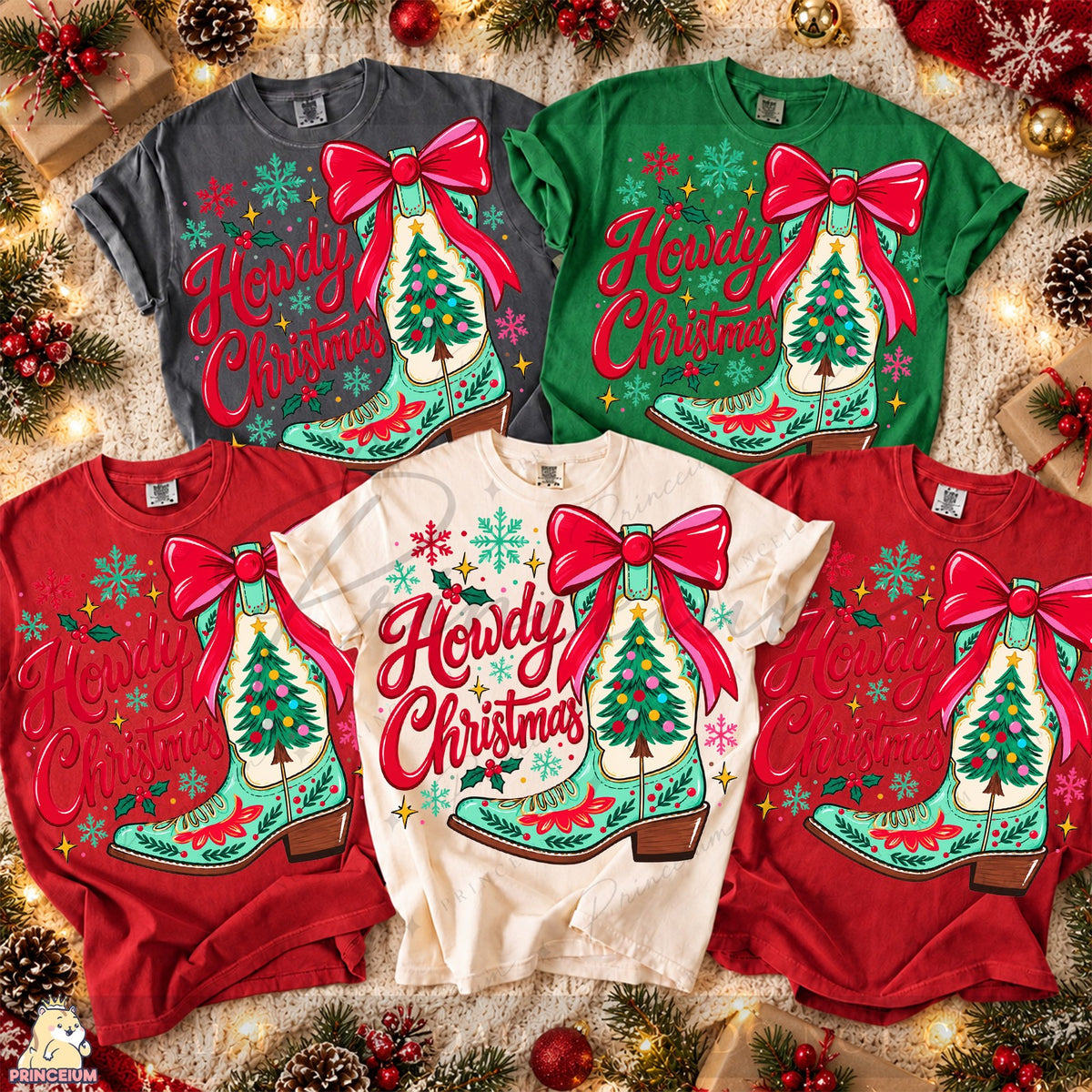 Howdy Christmas Cowboy Boot