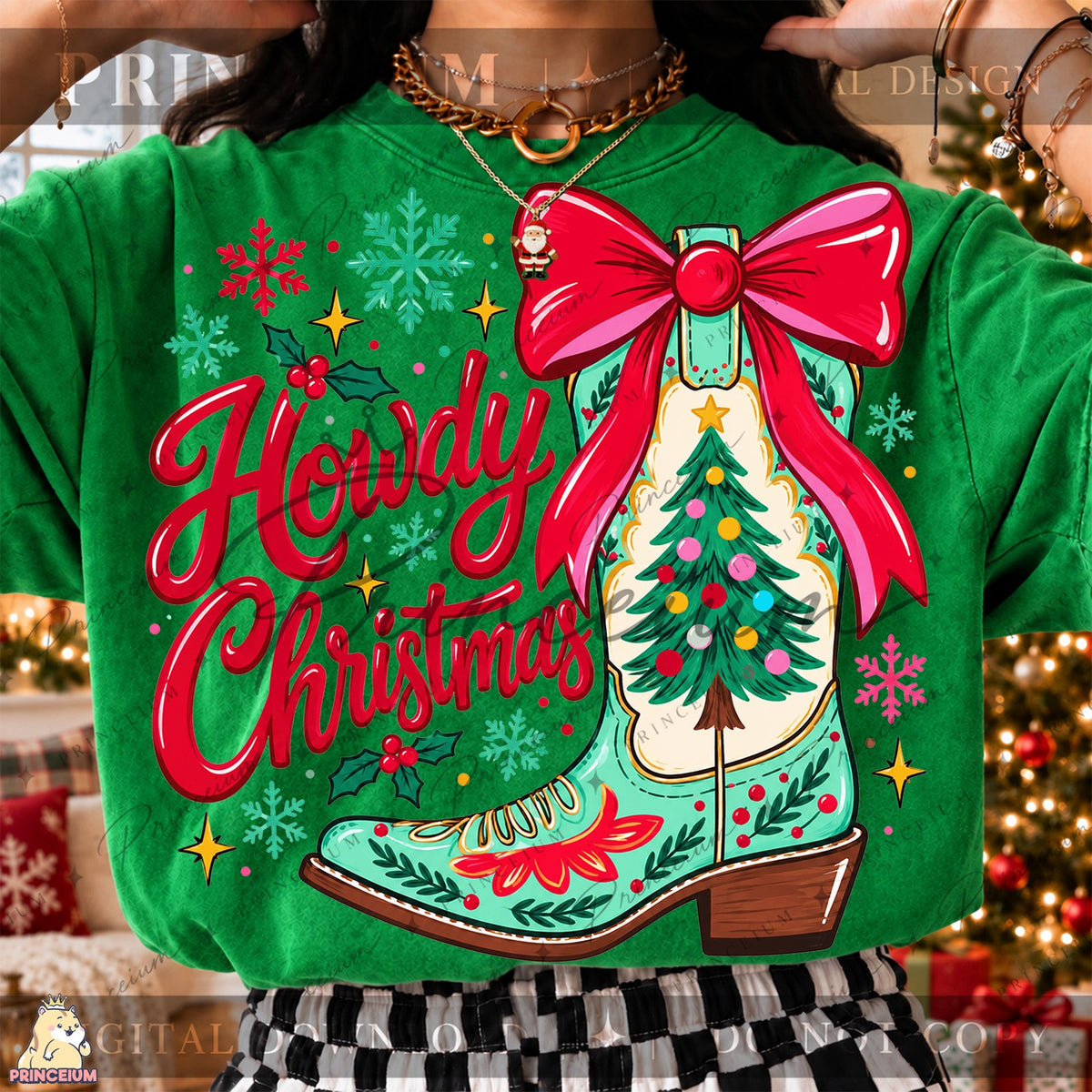 Howdy Christmas Cowboy Boot