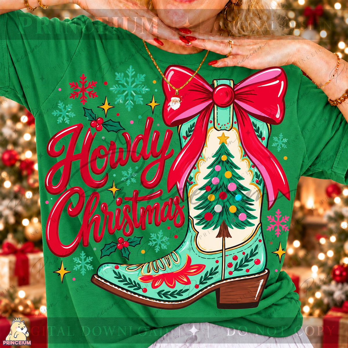 Howdy Christmas Cowboy Boot