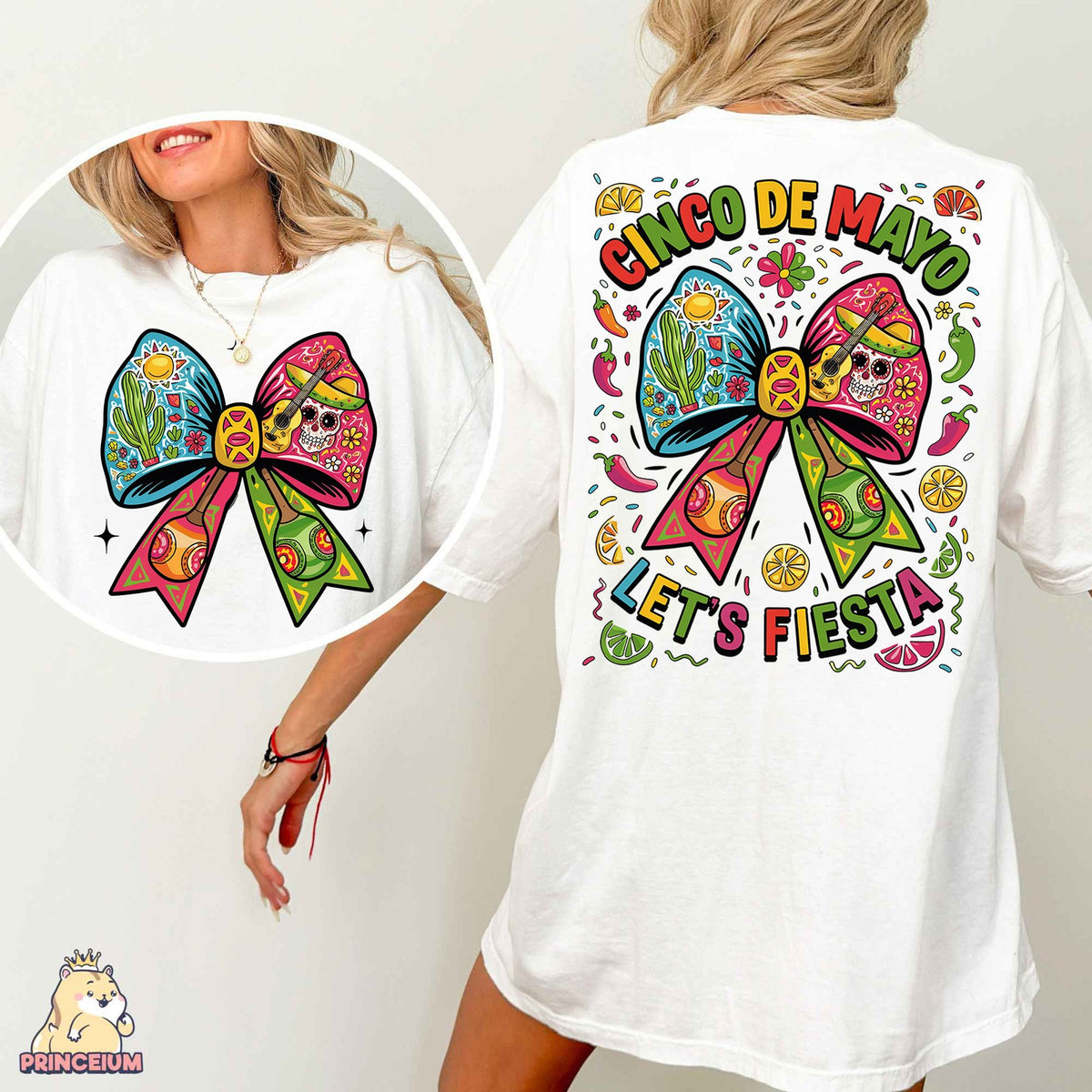Cinco De Mayo Fiesta Bow Front and Back