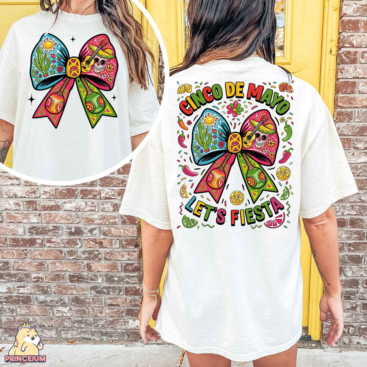 Cinco De Mayo Fiesta Bow Front and Back