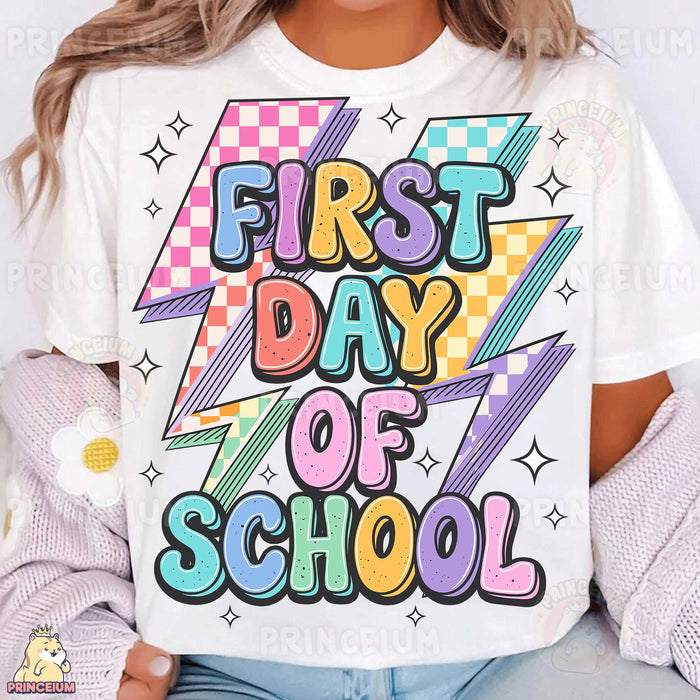 Retro Lightning Bolt First Day of School