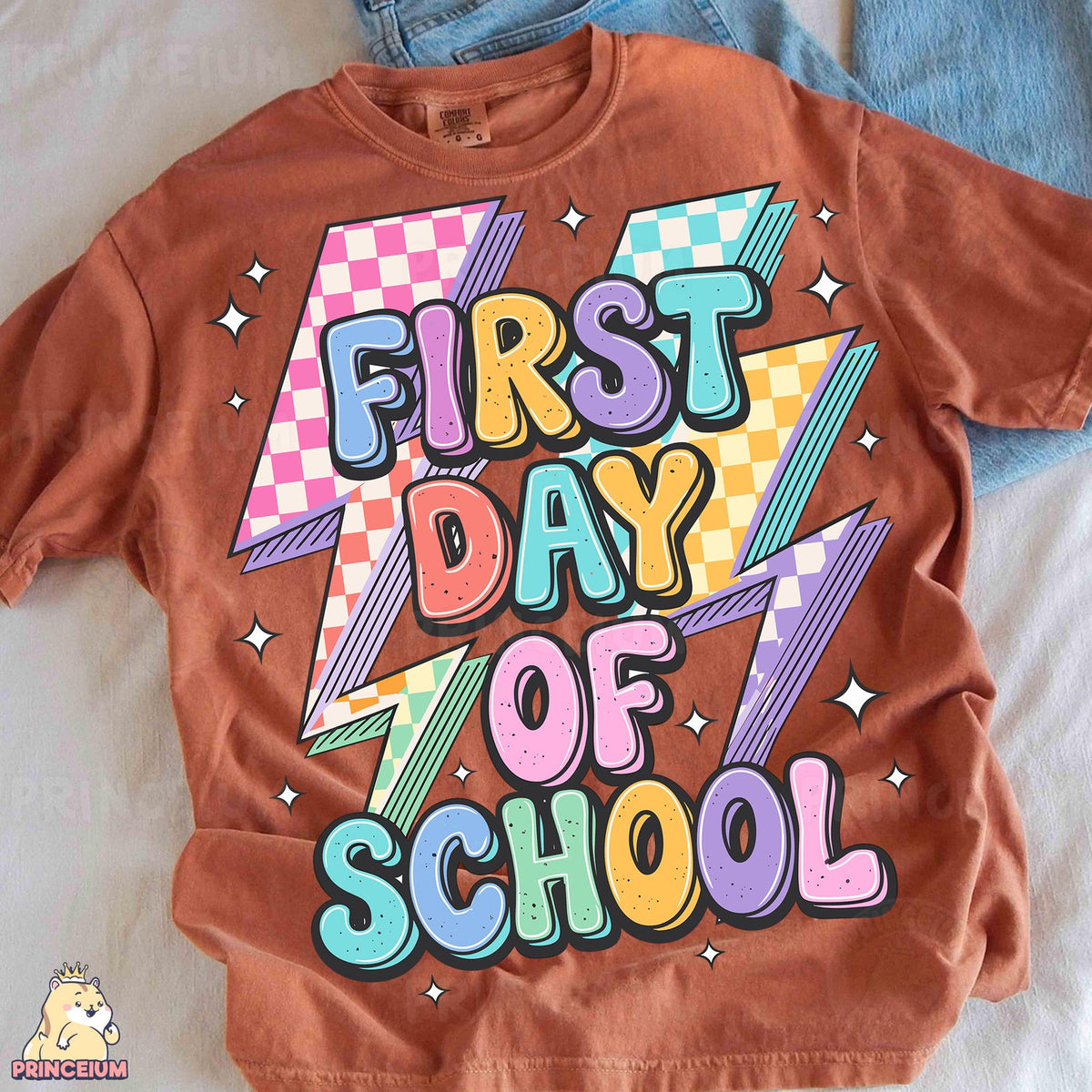 Retro Lightning Bolt First Day of School