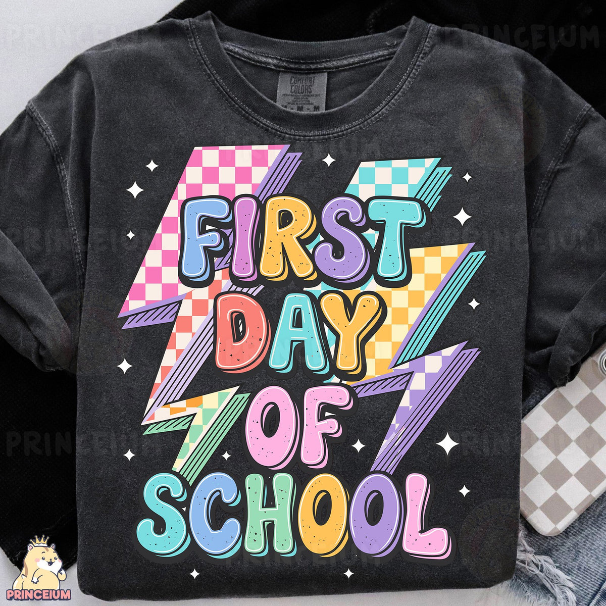 Retro Lightning Bolt First Day of School