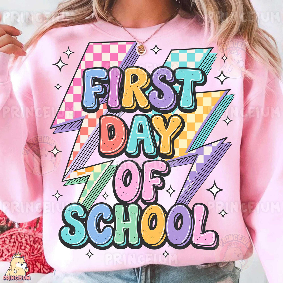 Retro Lightning Bolt First Day of School